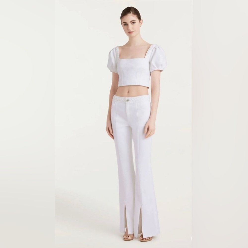 CINQ A SEPT flares BRAIDED FERNA PANT sz 4